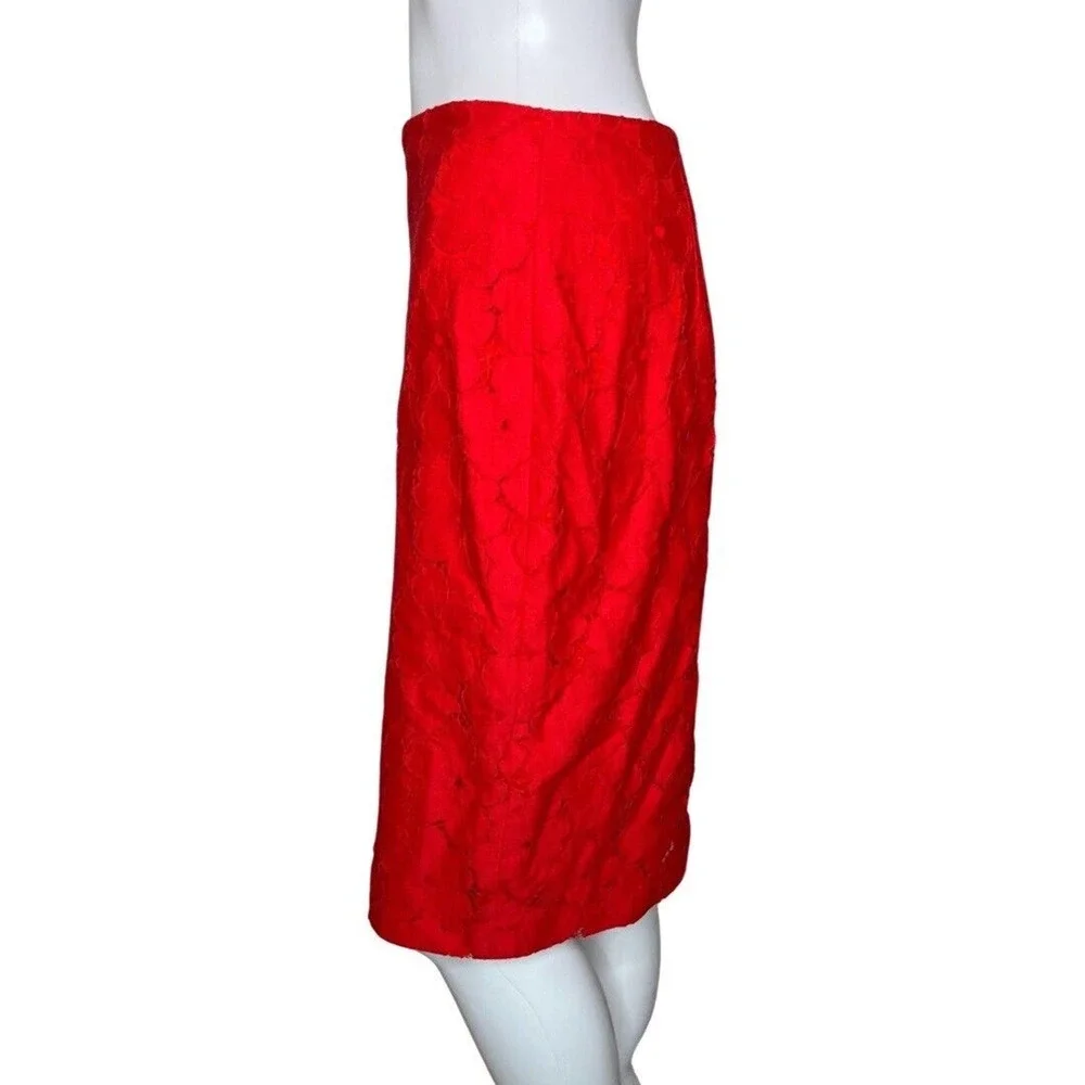 Banana Republic Skirt Womens 2 True Red Lace Pencil Skirt Straight‎ Career Party
